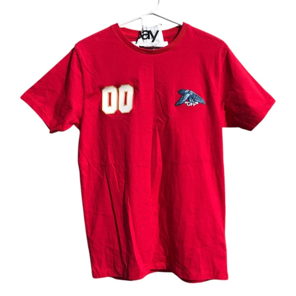 Off-White Virgil Abloh Eagle Football Cotton T Shirt Size Small S